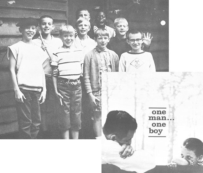 A group of boys posing for the camera who were matched in 1966