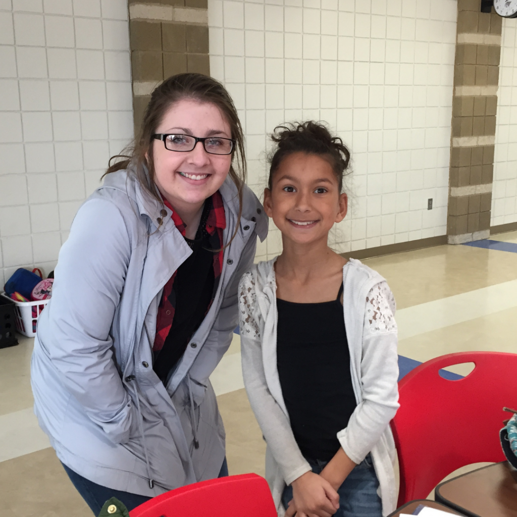 Female mentor with Female mentee together in a cafeteria